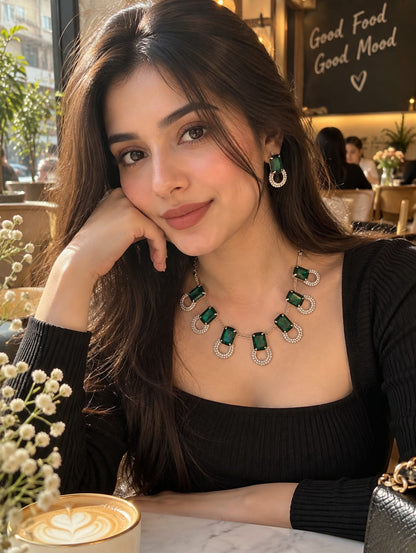 Emerald Link Necklace set