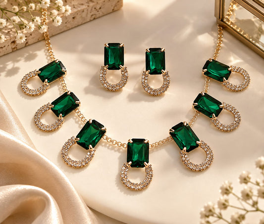 Emerald Link Necklace set