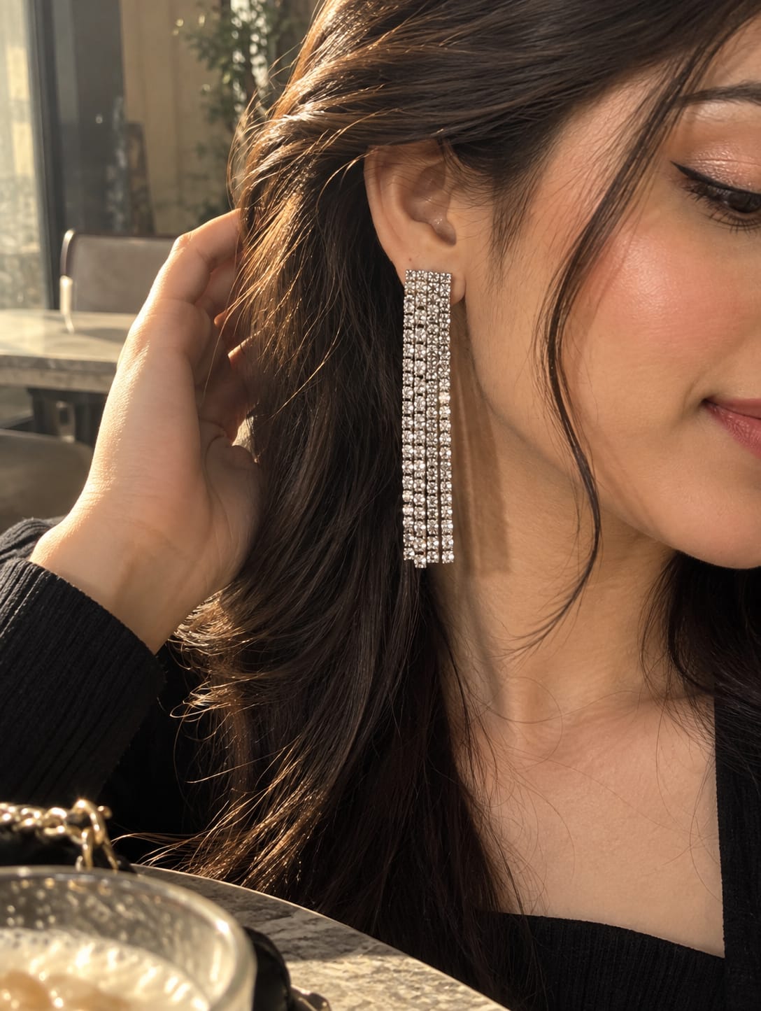 Crystal cascade statement Earrings