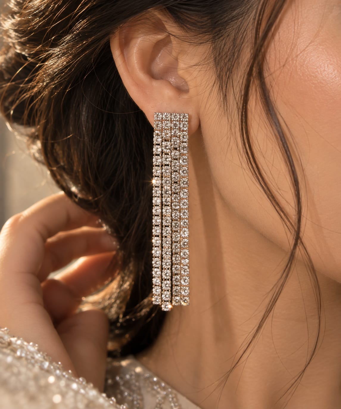 Crystal cascade statement Earrings