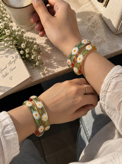 Daisy Bloom Enamel Bangles