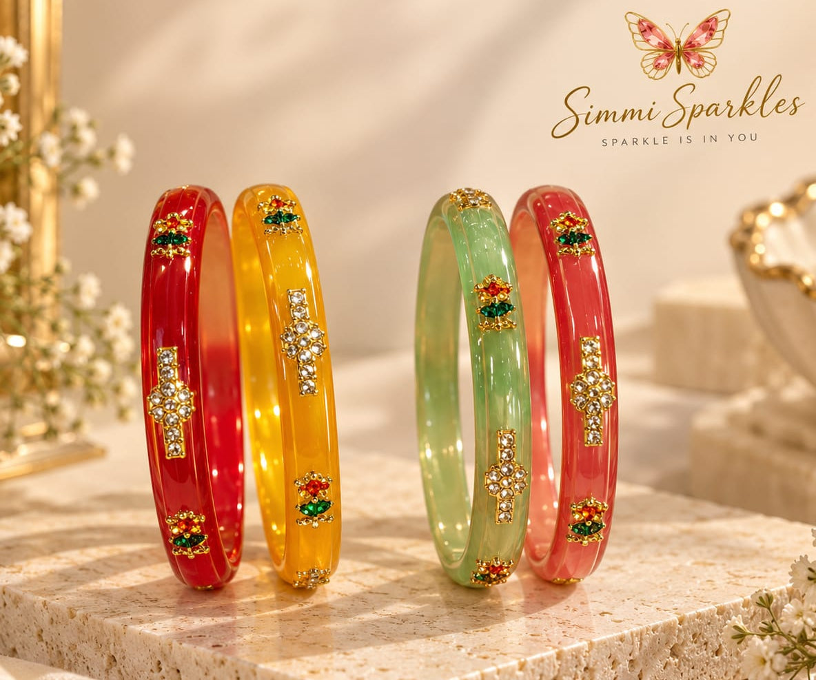 Royal Floral Enamel Bangles