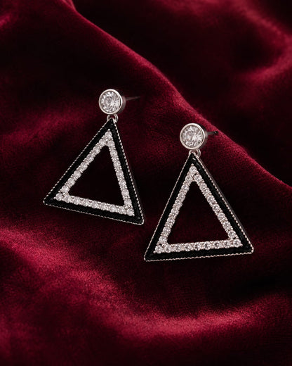 Midnight triangle earrings