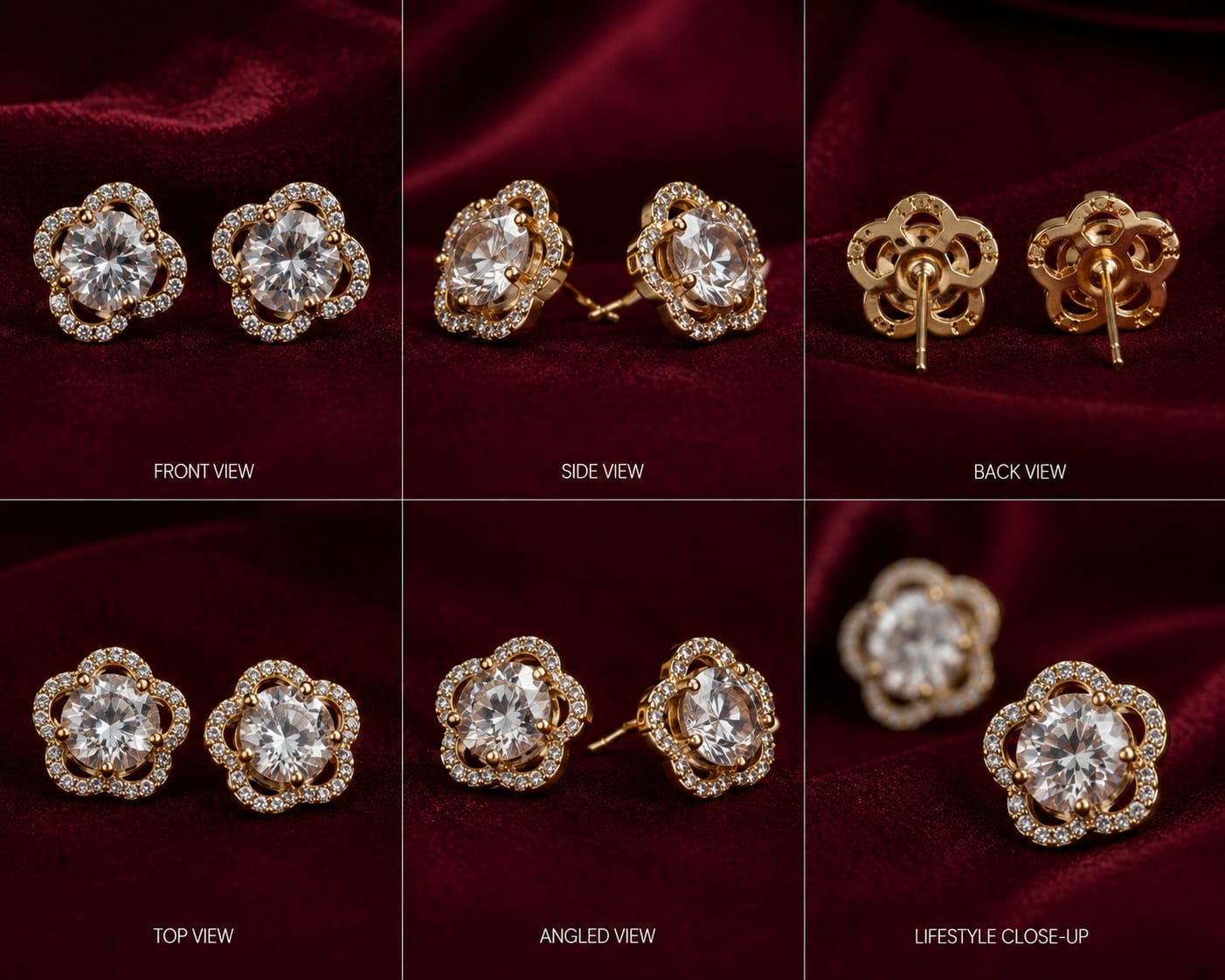 Diamond bloom studs