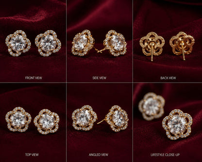 Diamond bloom studs