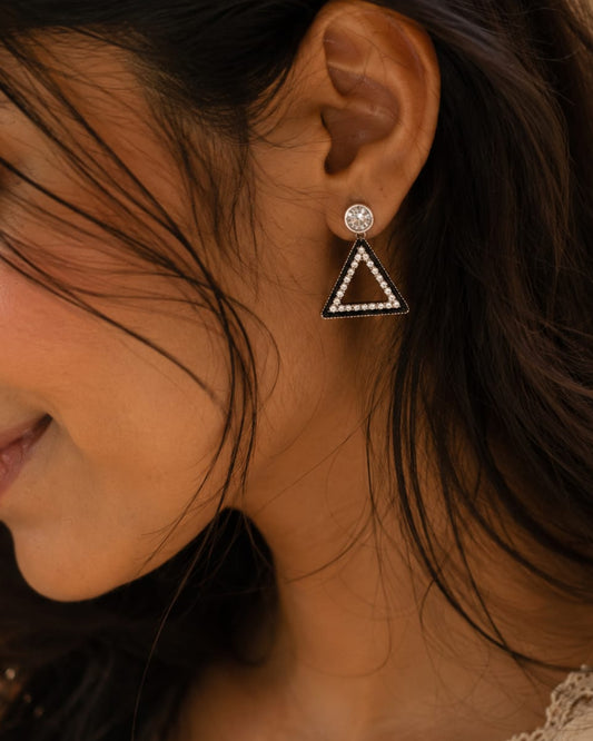 Midnight triangle earrings