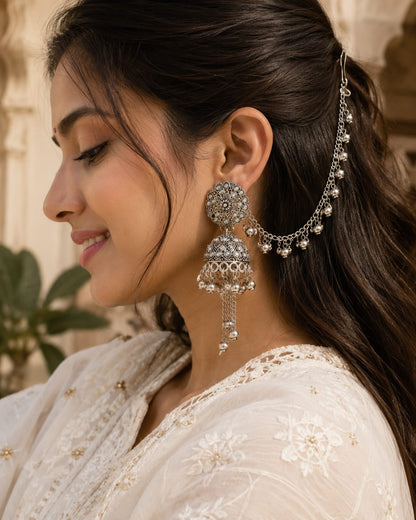 Sahiba jhumka with hair chain