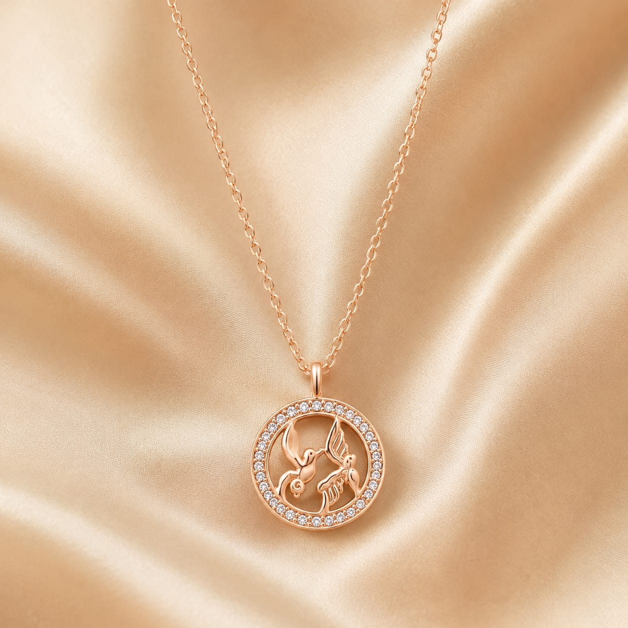 Bird circle pendant