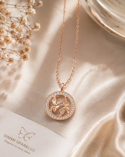 Bird circle pendant