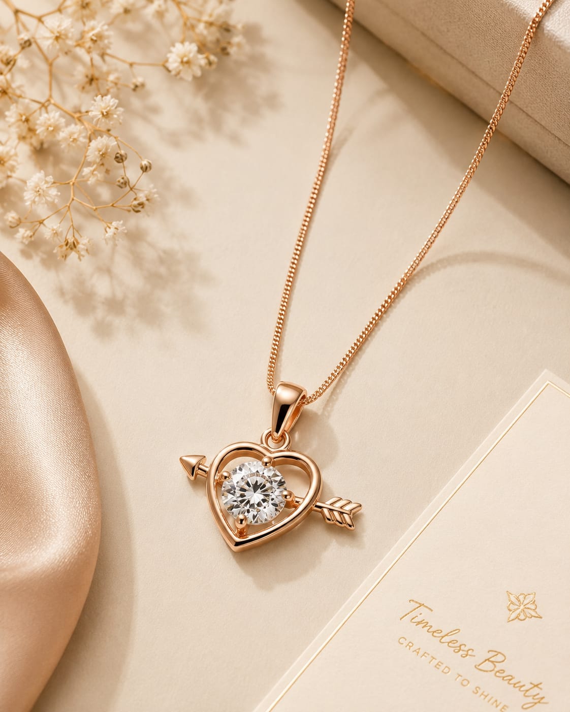Heart arrow pendant necklace