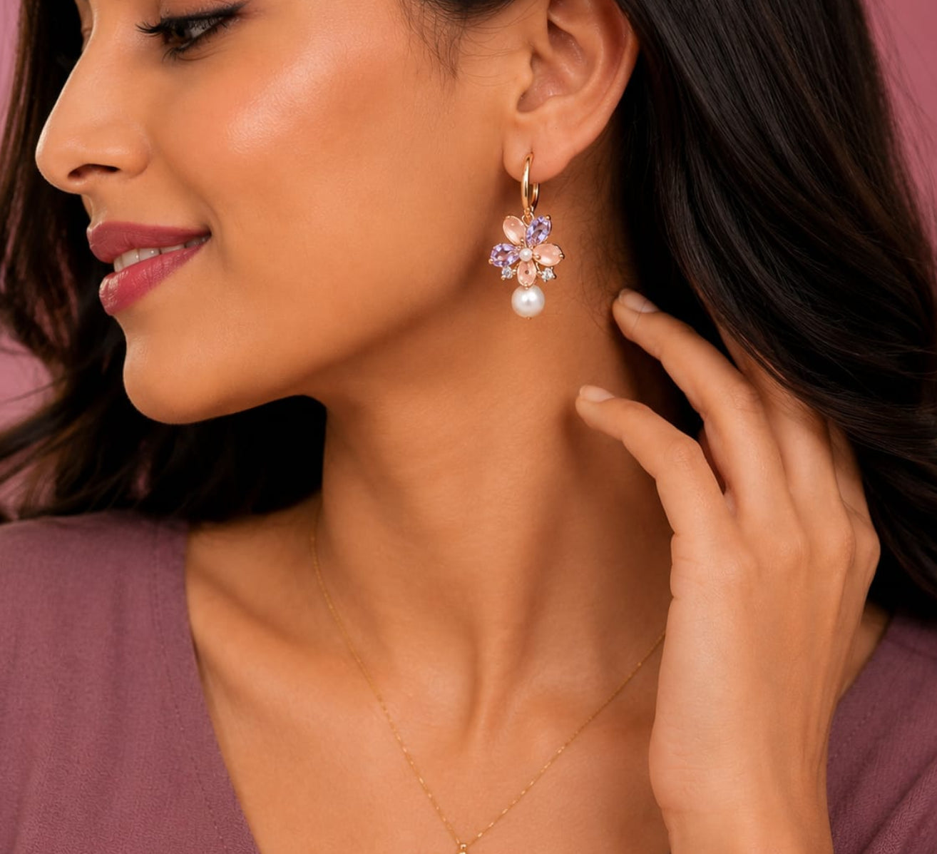 pearl blossom earrings