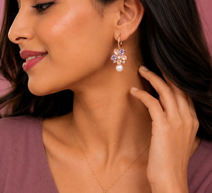 pearl blossom earrings
