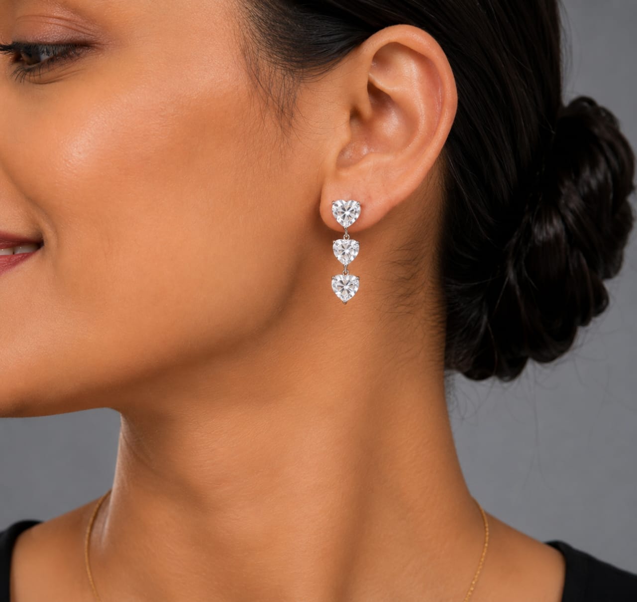 Crystal heart earrings