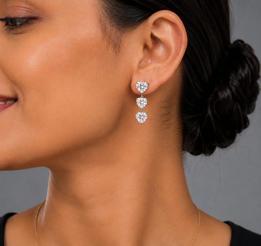 Crystal heart earrings