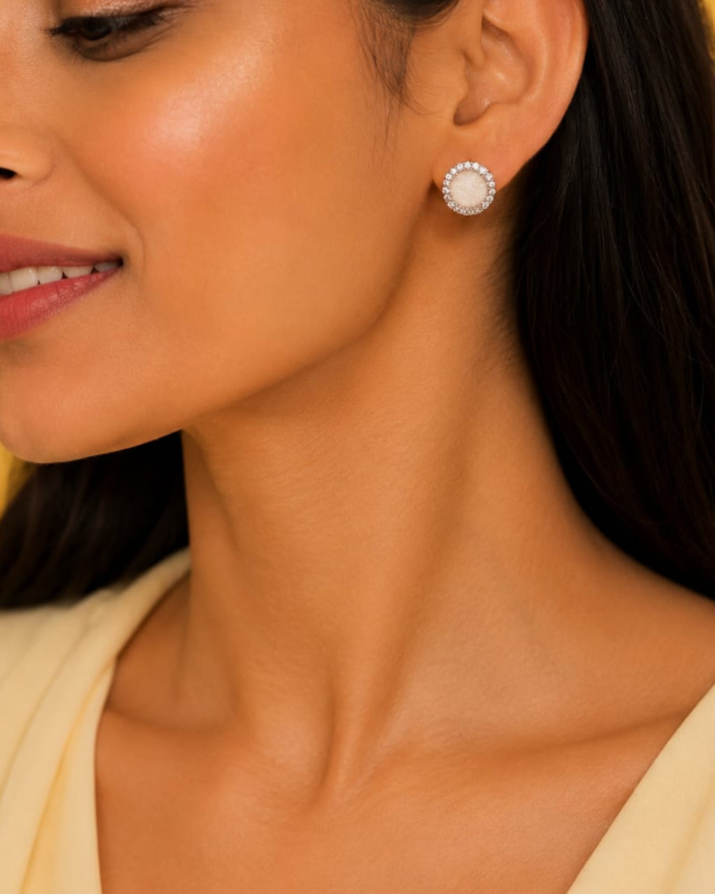 Pearl moon studs