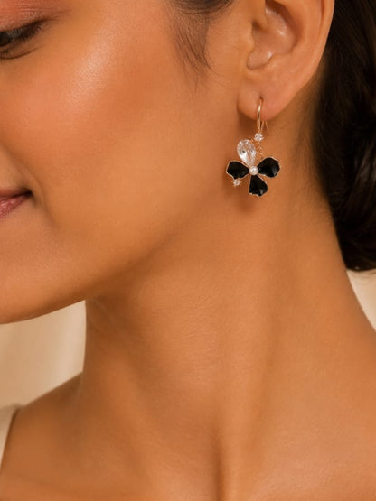 black bow earrings
