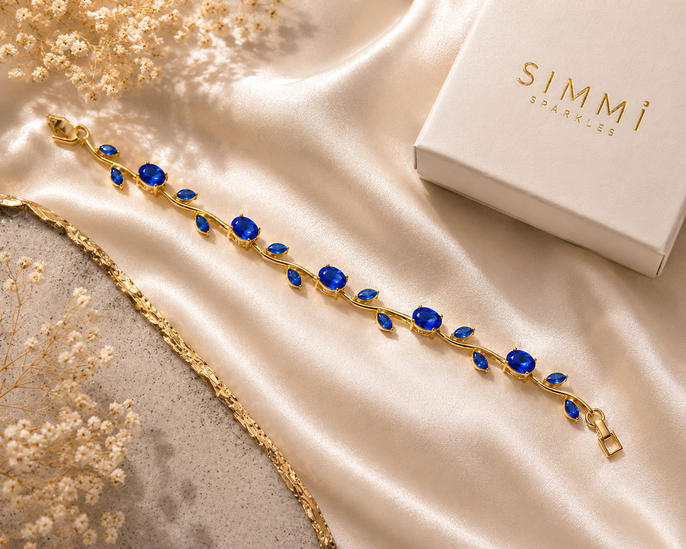 Blue tulip bracelet