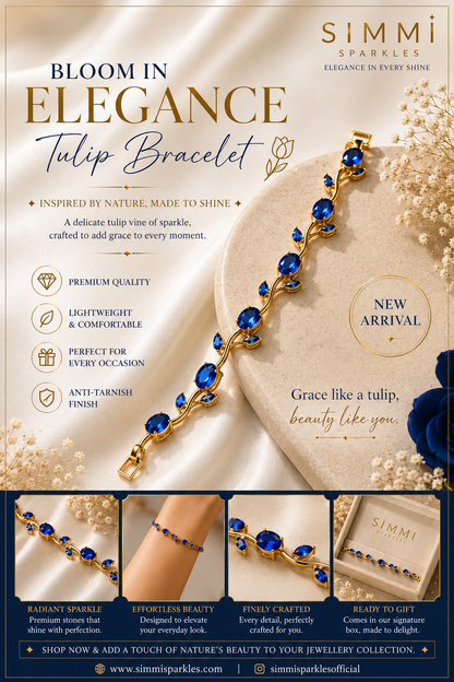 Blue tulip bracelet