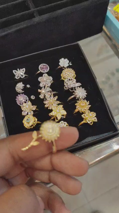 Sunflower revolving ring