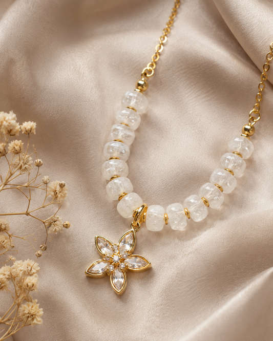Bloom star beaded pendant necklace