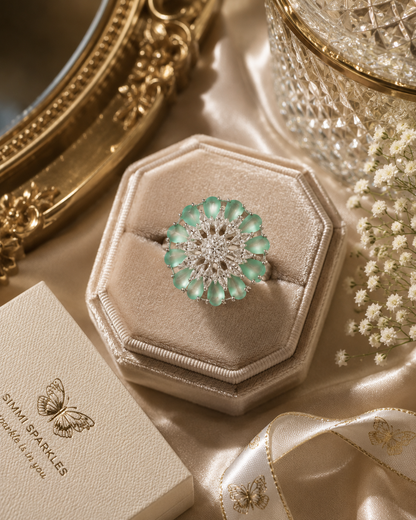 Mint blossom royale ring