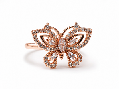 crystal butterfly ring