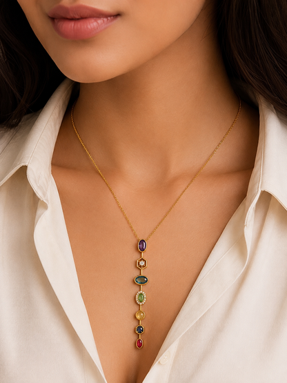 Prism multicolour pendant necklace