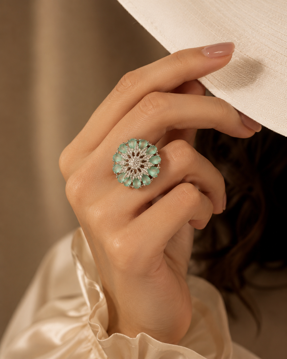 Mint blossom royale ring