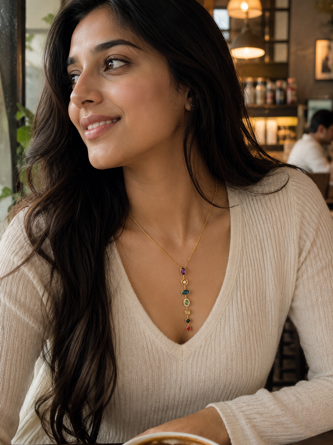 Prism multicolour pendant necklace