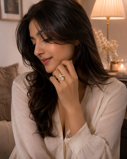 Golden galaxy ring