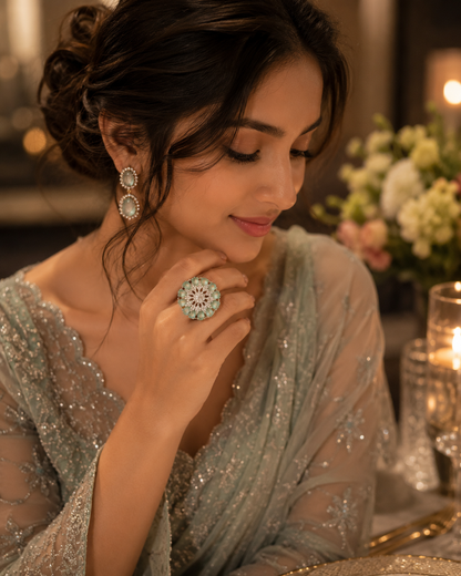 Mint blossom royale ring