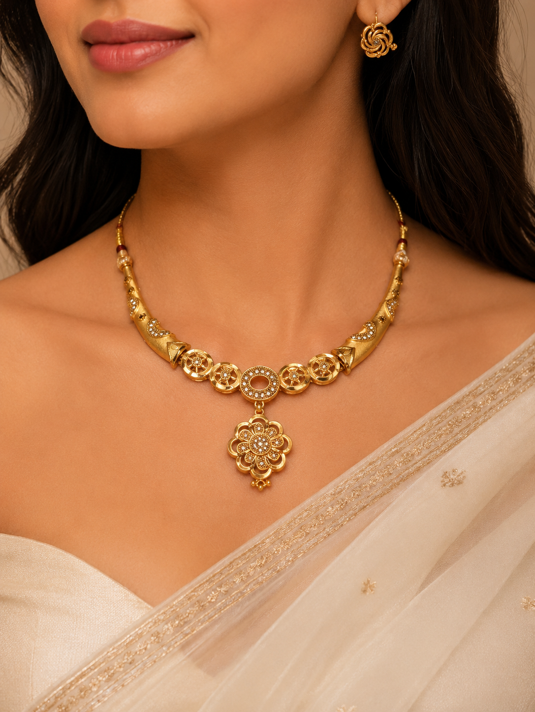 Swarn Pushp Dori Necklace