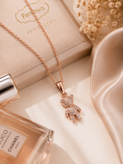 Sparkle teddy pendant necklace