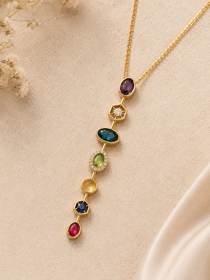 Prism multicolour pendant necklace