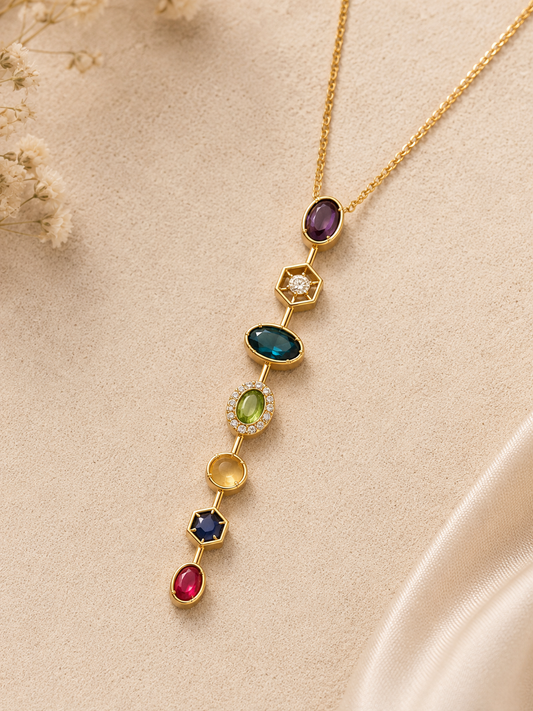 Prism multicolour pendant necklace